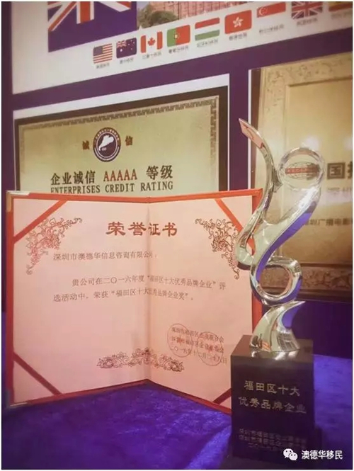 【喜报】热烈祝贺澳德华集团荣获深圳市福田区十大优秀品牌企业殊荣 【喜报】热烈祝贺澳德华集团荣获深圳市福田区十大优秀品牌企业殊荣