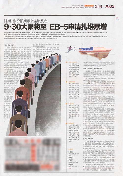 2015.08.24 《南方都市报》:9.30大限将至,EB-5申请扎堆暴增