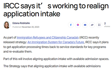 「加拿大移民」移民部或将调整申请数量，EE快速通道新增必填项