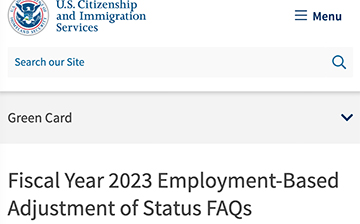 「美国移民」移民局或将会尽全力消耗完23财年职业移民绿卡数量，加快审批速度！