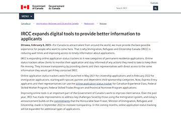 「加拿大移民」IRCC推出新系统，申请人可查看EE/PNP进度