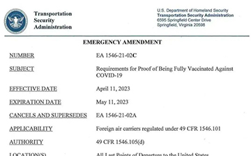 「美国移民」入境美国疫苗证明要求延长至5月11日