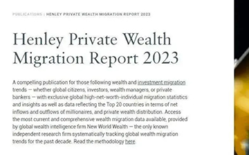 「澳德华快讯」2023全球私人财富迁移报告