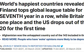 「澳德华快讯」全球幸福指数榜单出炉，中国排名上升，澳洲前十
